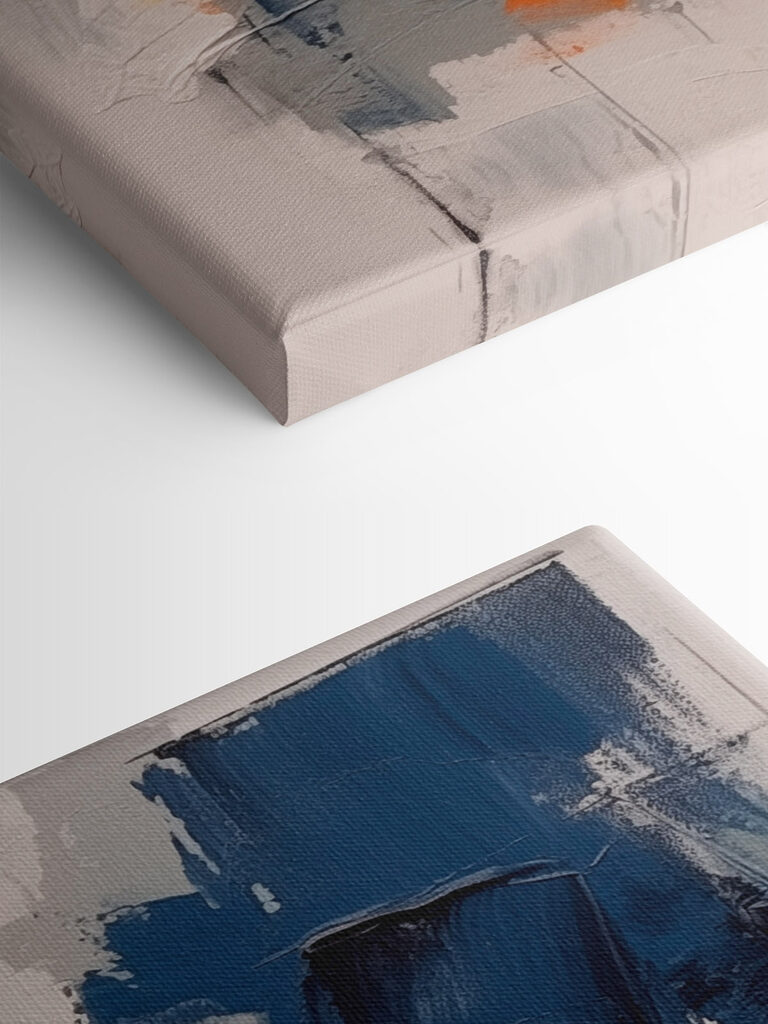 Painting of blue and orange paint Painting of blue and orange paint