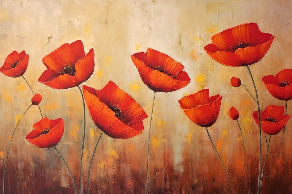 Painting of red flowers