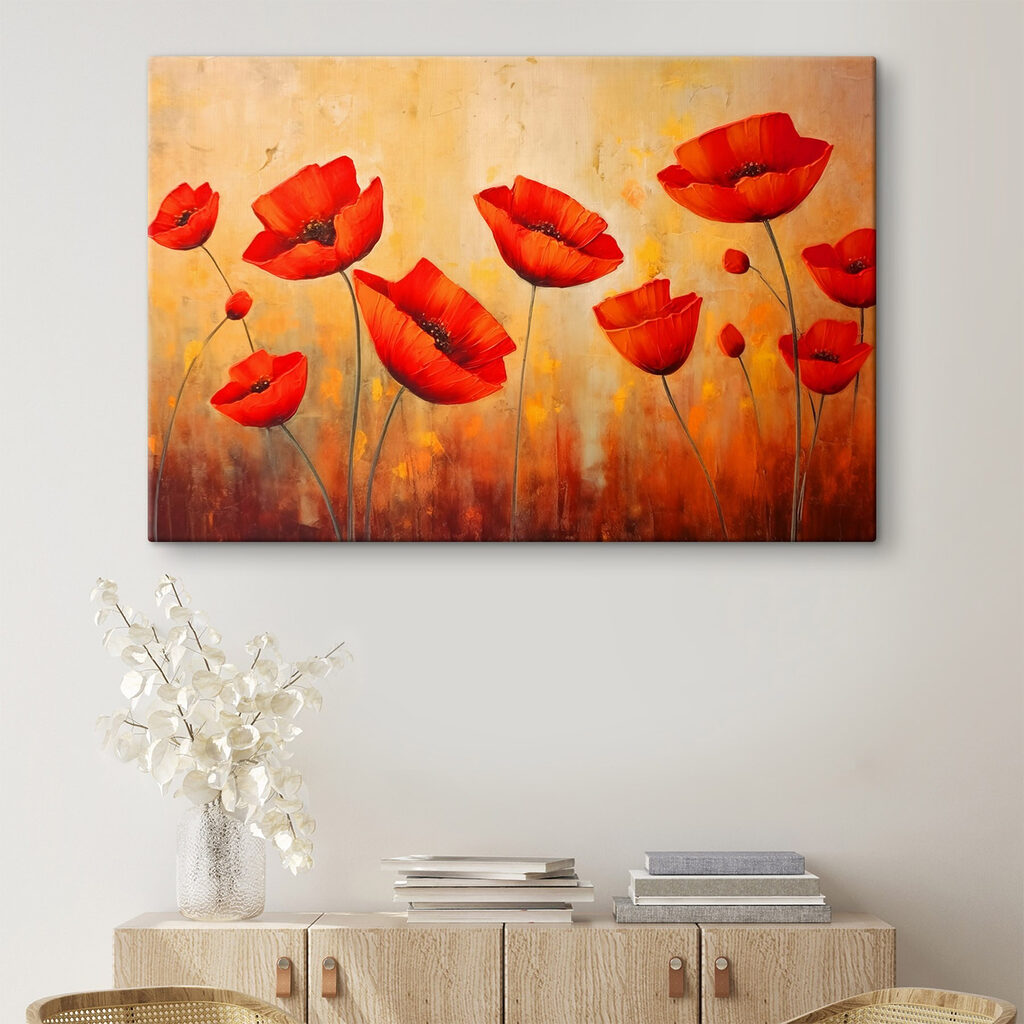 Painting of red flowers