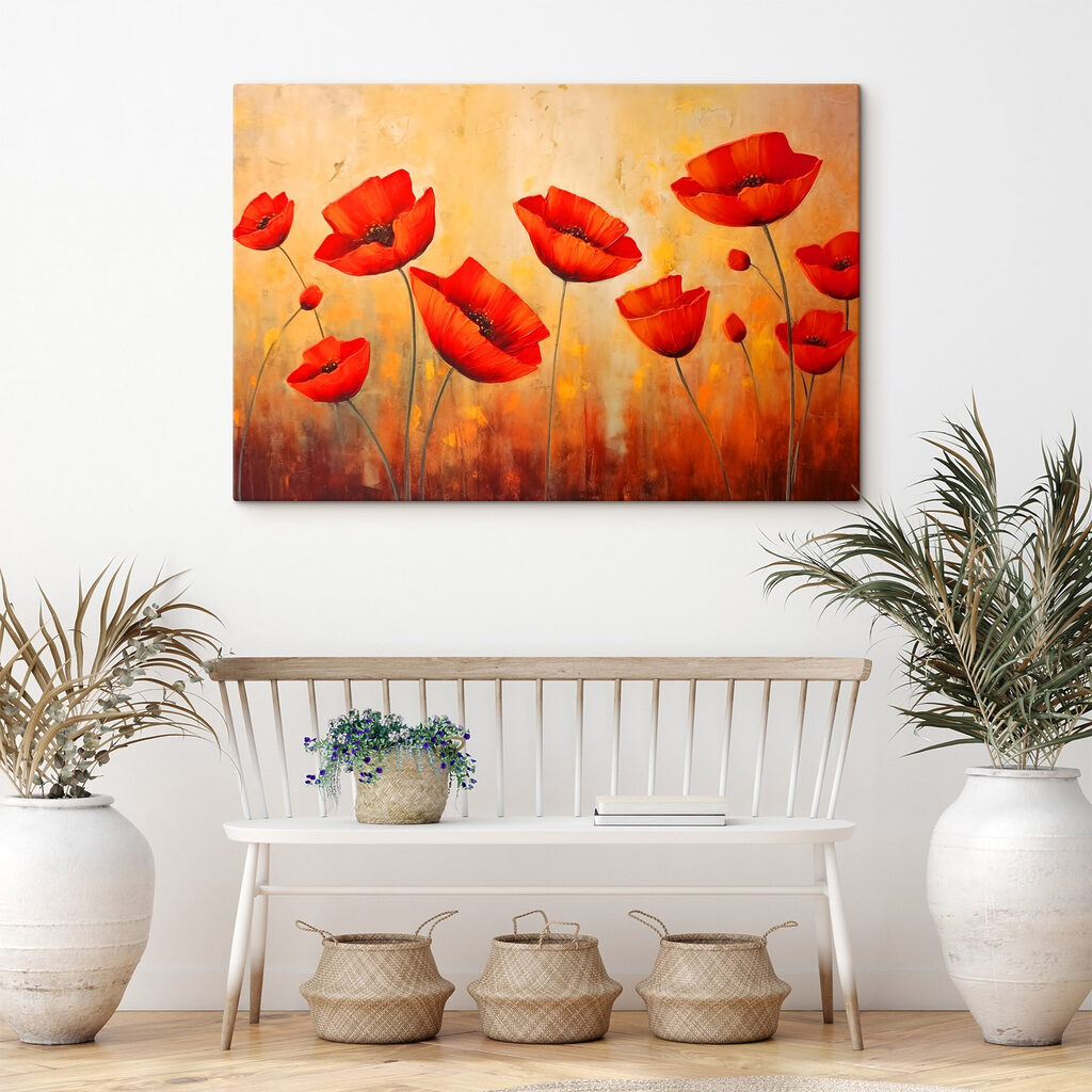 Painting of red flowers