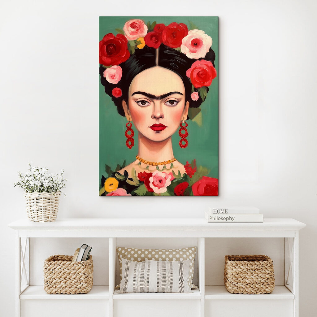 Painting of a woman with flowers in her hair Painting of a woman with flowers in her hair