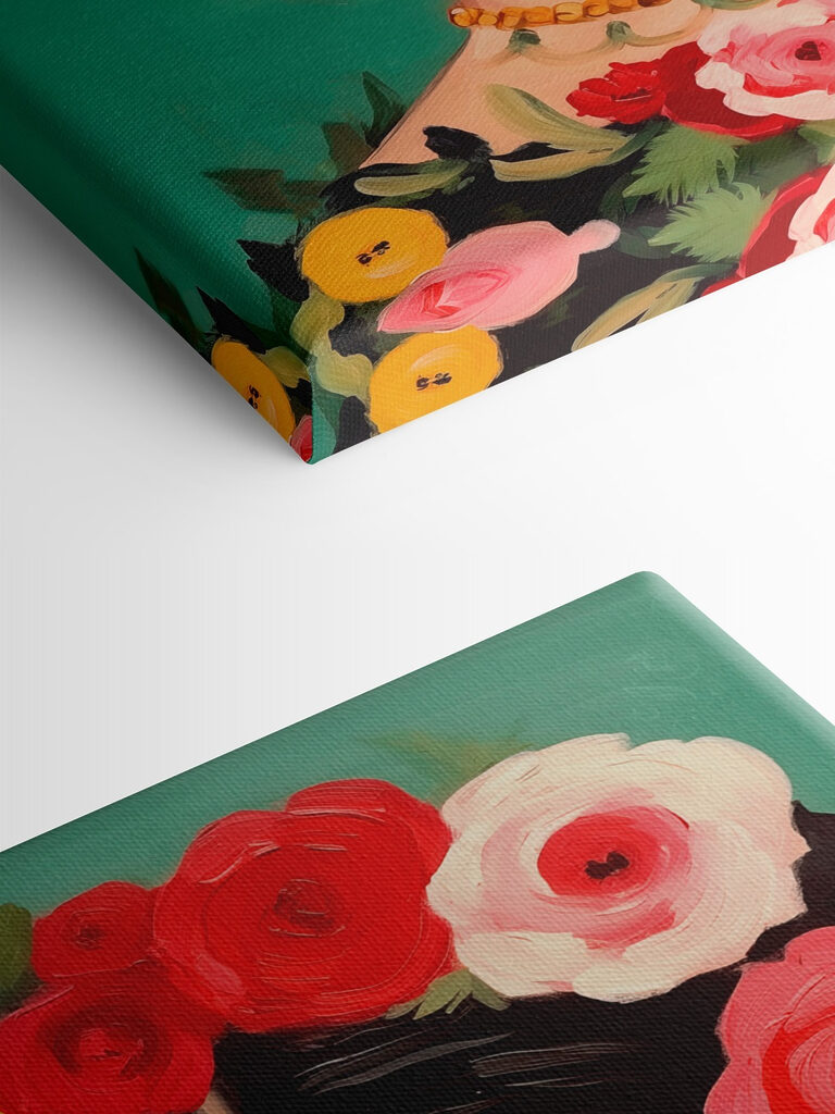 Painting of a woman with flowers in her hair Painting of a woman with flowers in her hair