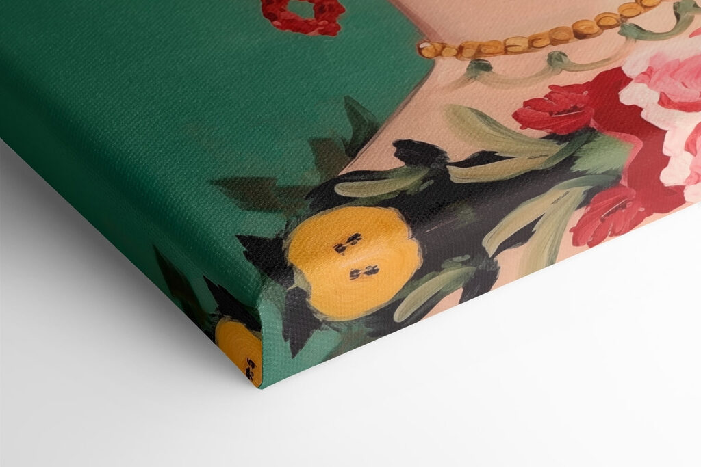 Painting of a woman with flowers in her hair Painting of a woman with flowers in her hair