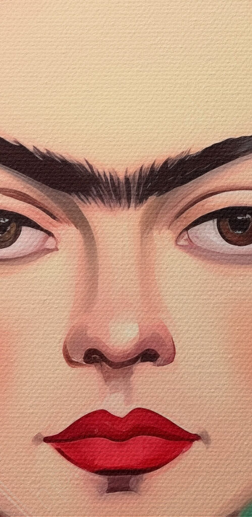 Painting of a woman with flowers in her hair Painting of a woman with flowers in her hair