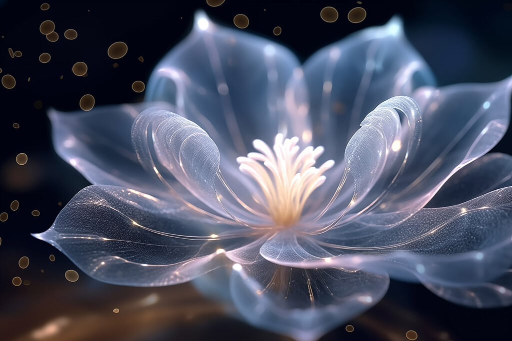 Transparent flower with a white center Transparent flower with a white center