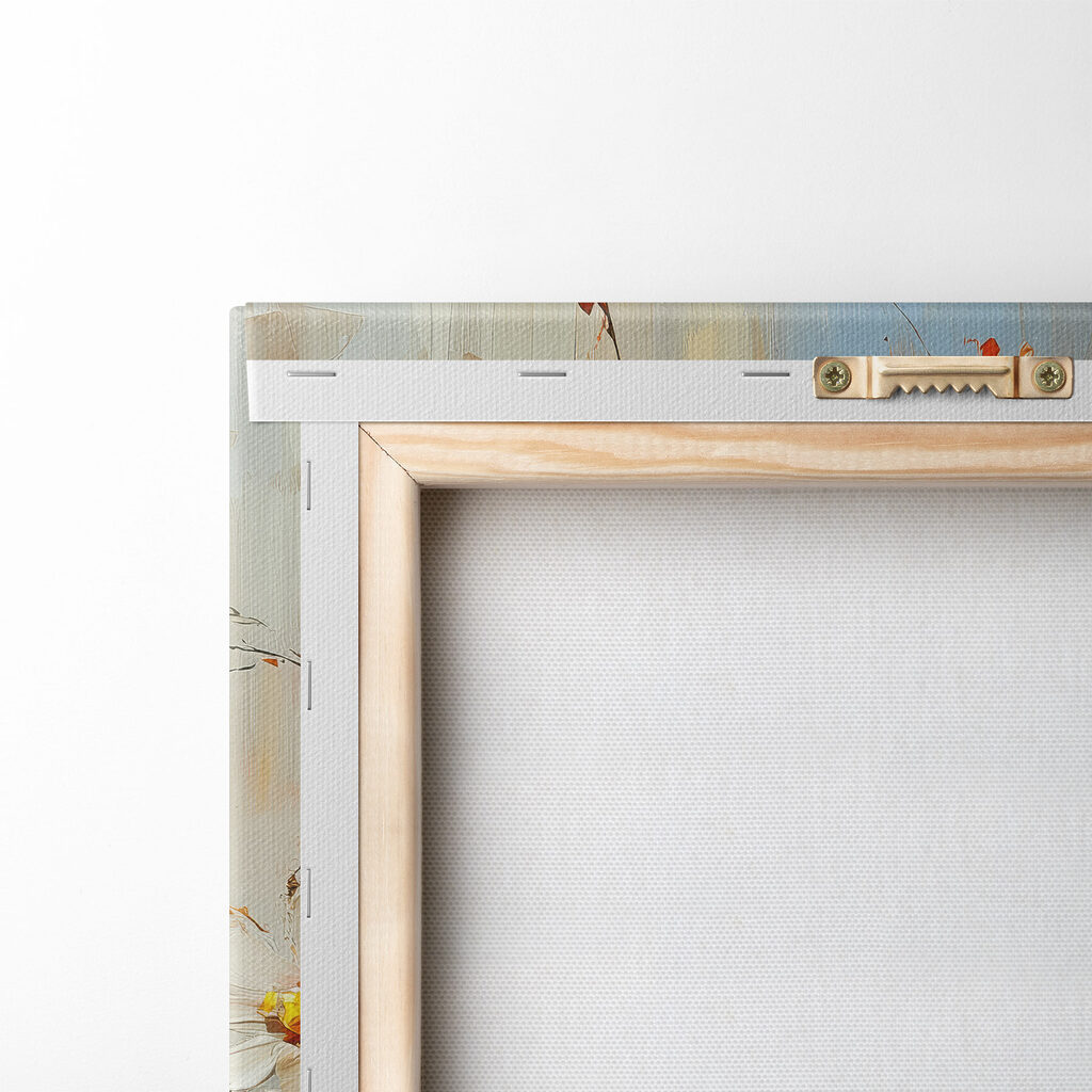 Painting of flowers in a blue vase Painting of flowers in a blue vase