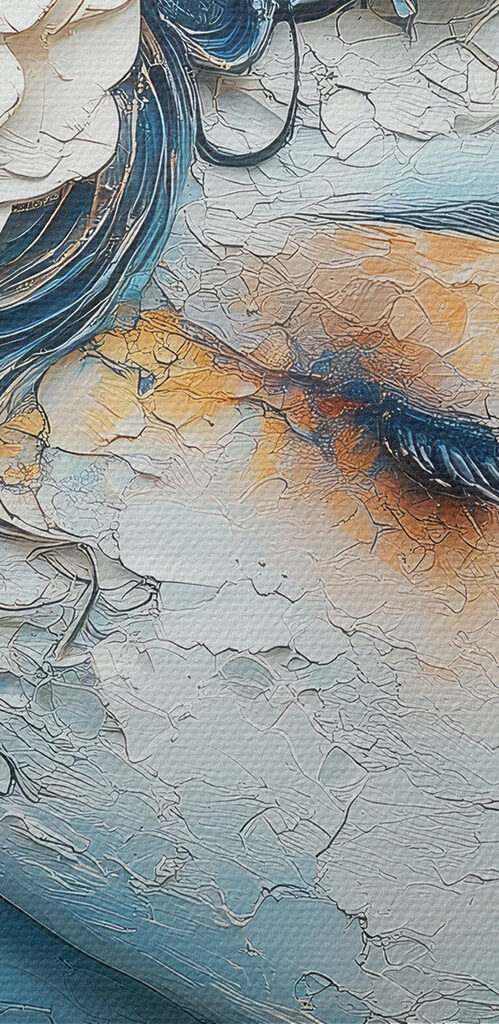 Painting of a woman with flowers in her hair Painting of a woman with flowers in her hair