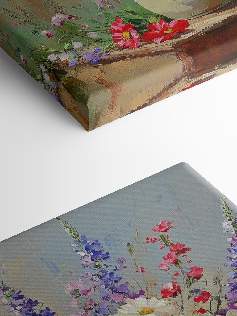 Painting of a vase of flowers Painting of a vase of flowers