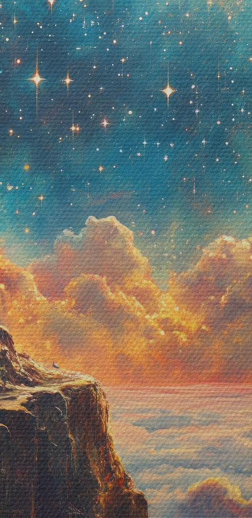 Mountain with a tower in the sky Mountain with a tower in the sky