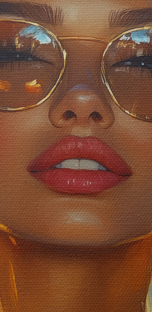 Woman with flowers in her hair and sunglasses Woman with flowers in her hair and sunglasses