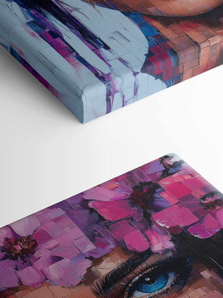 Painting of a woman with flowers in her hair