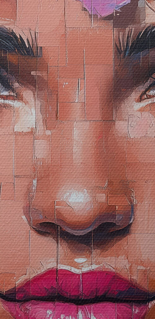 Painting of a woman with flowers in her hair