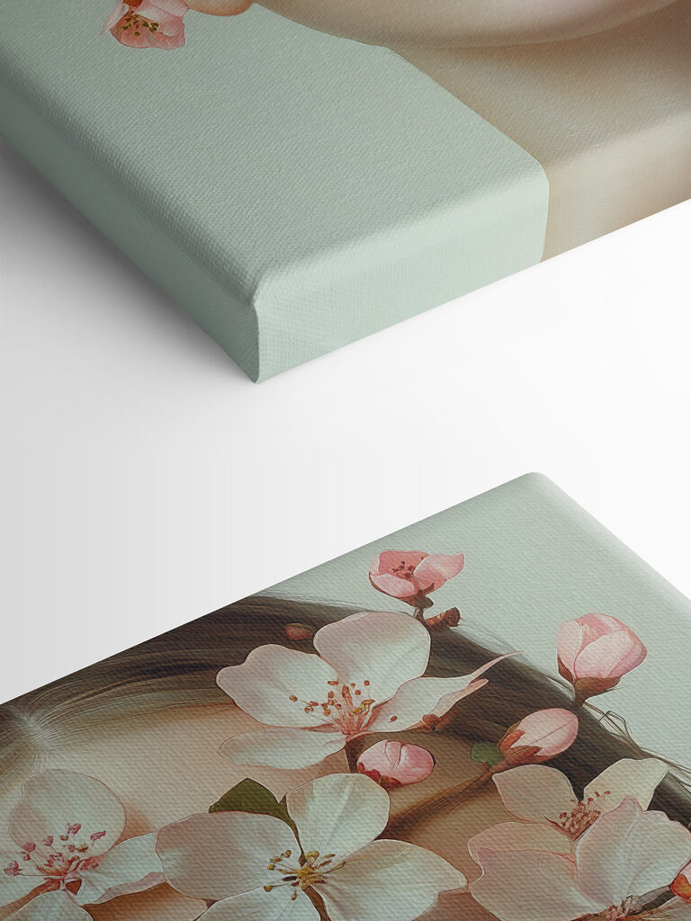 Woman with flowers on her face Woman with flowers on her face