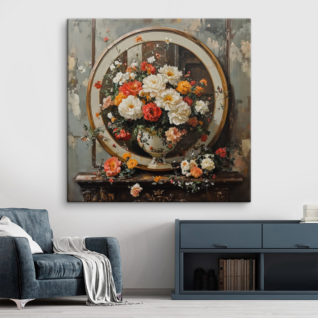 Painting of flowers in a vase Painting of flowers in a vase