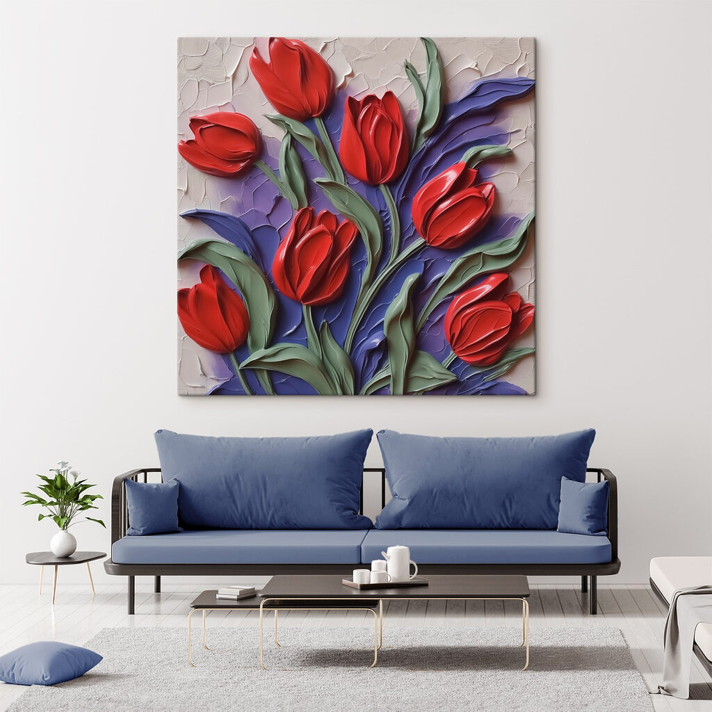 Painting of red flowers Painting of red flowers