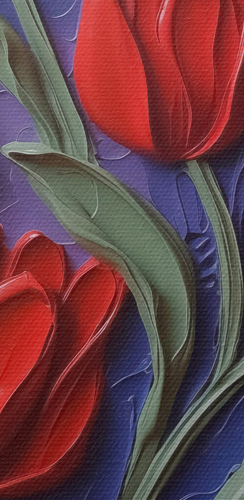 Painting of red flowers Painting of red flowers