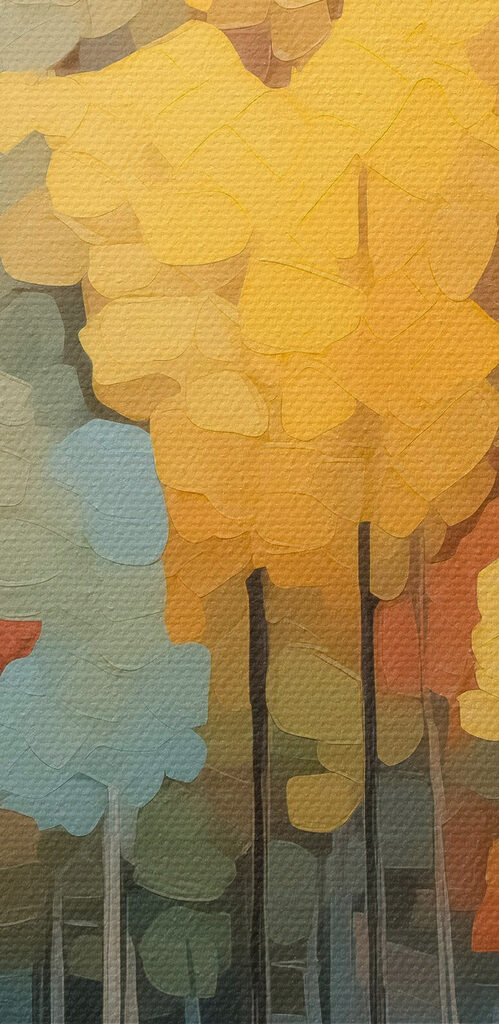 Painting of trees by water