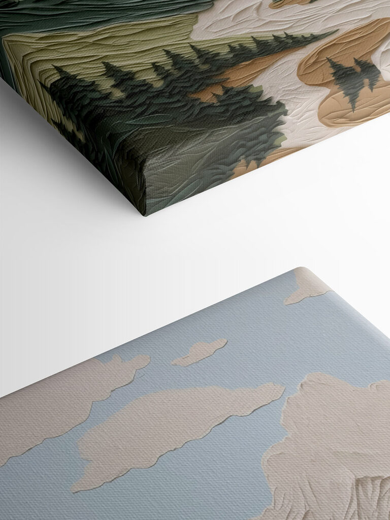 Paper cut out of a mountain