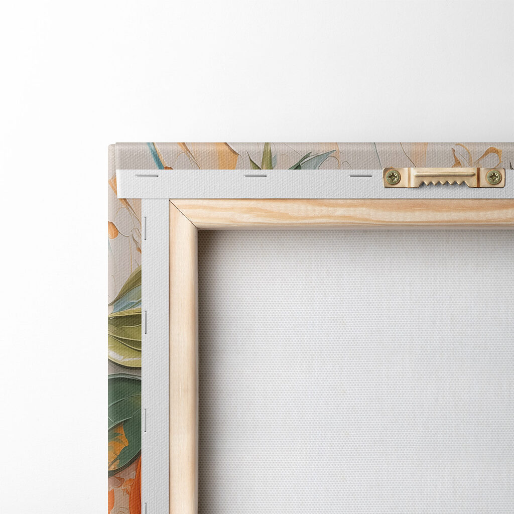 Painting of oranges and leaves