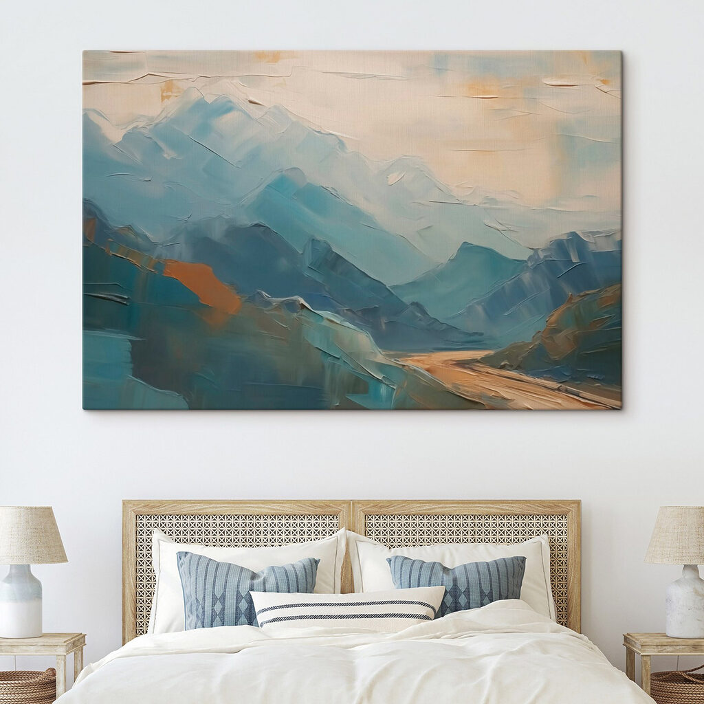 Painting of a mountain range Painting of a mountain range