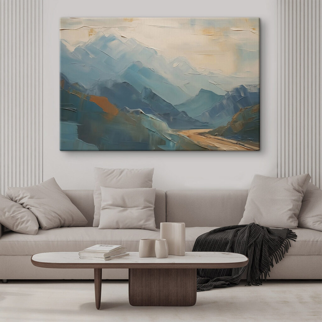Painting of a mountain range Painting of a mountain range