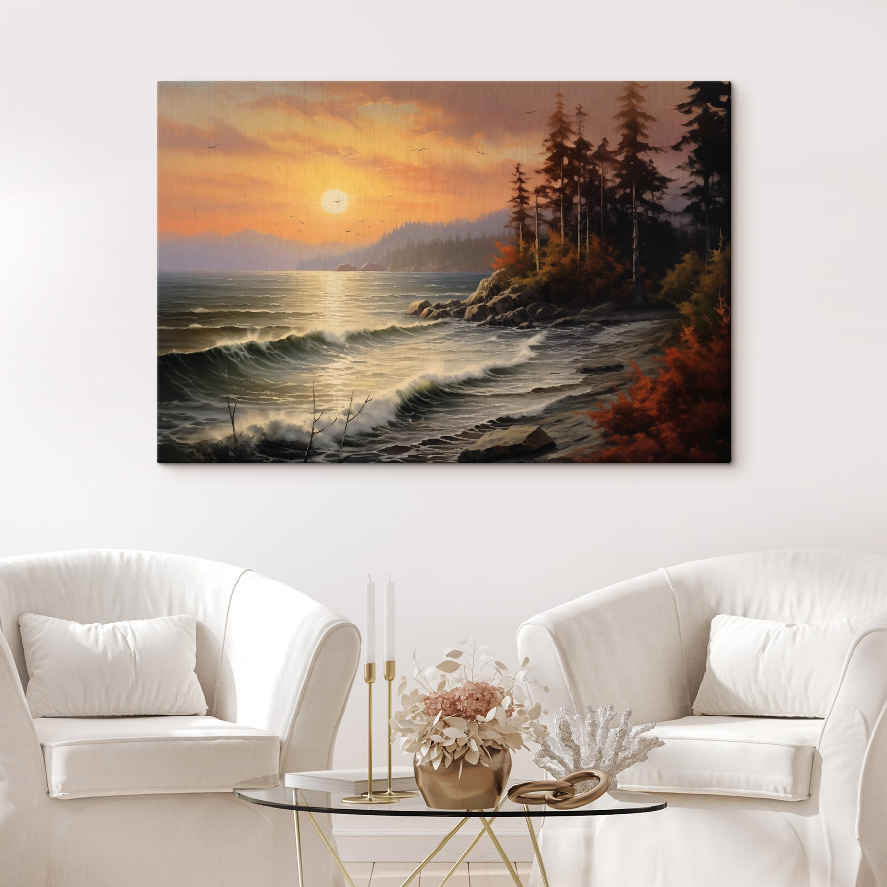 Sunset over a rocky beach Sunset over a rocky beach