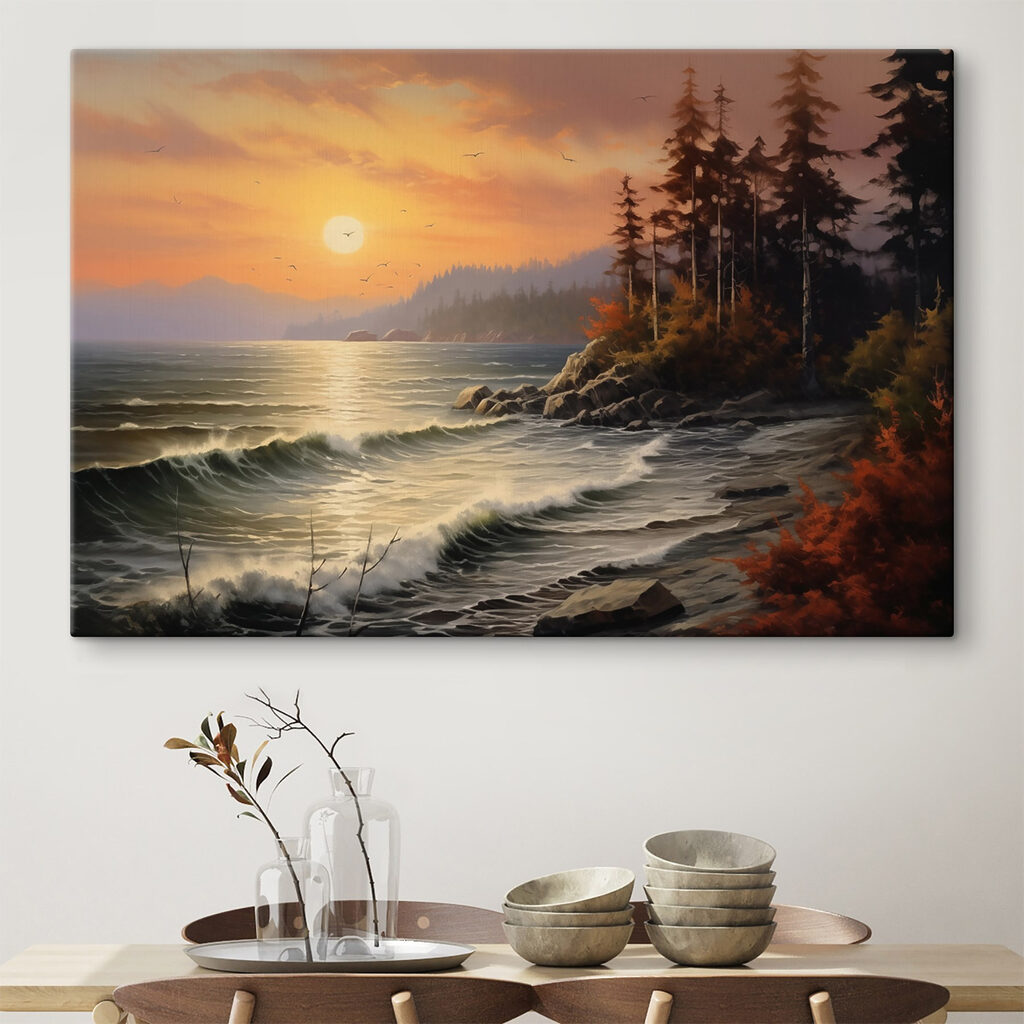 Sunset over a rocky beach Sunset over a rocky beach