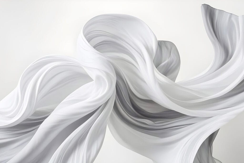 White fabric in the air White fabric in the air