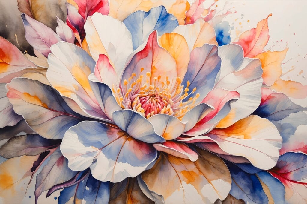 Painting of a flower Painting of a flower