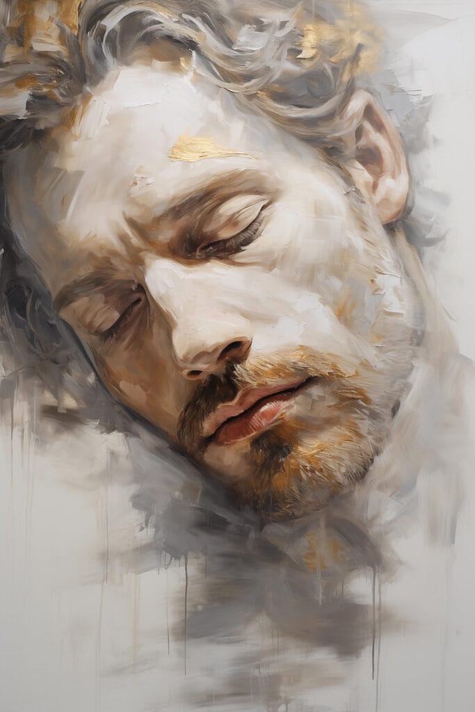 Serene expression of peaceful dreaming