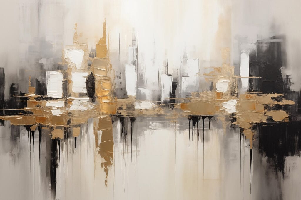 Painting of a city Painting of a city