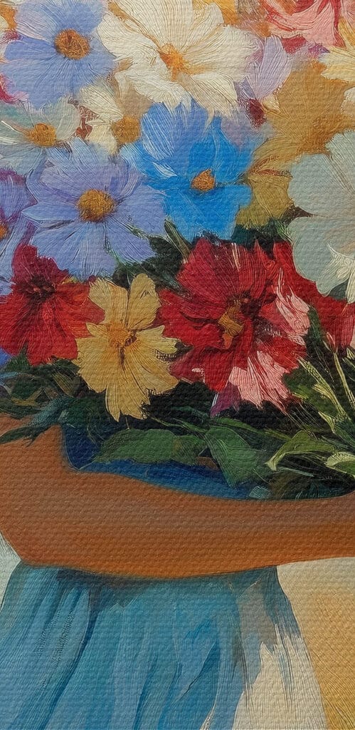 Woman holding a bouquet of flowers Woman holding a bouquet of flowers