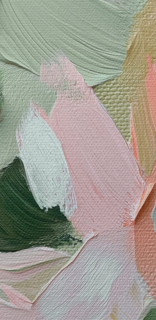 Soft pastels blend on textured canvas