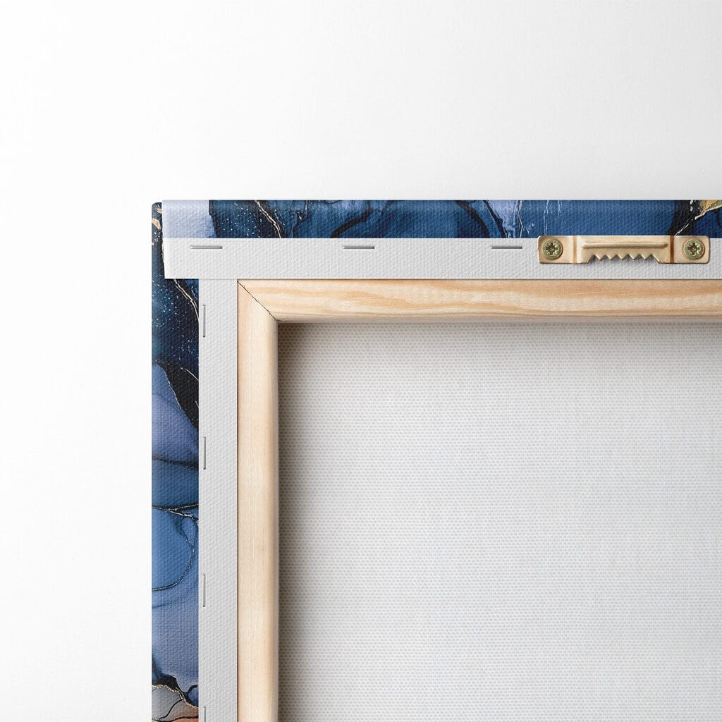 Painting of blue and orange flowers Painting of blue and orange flowers