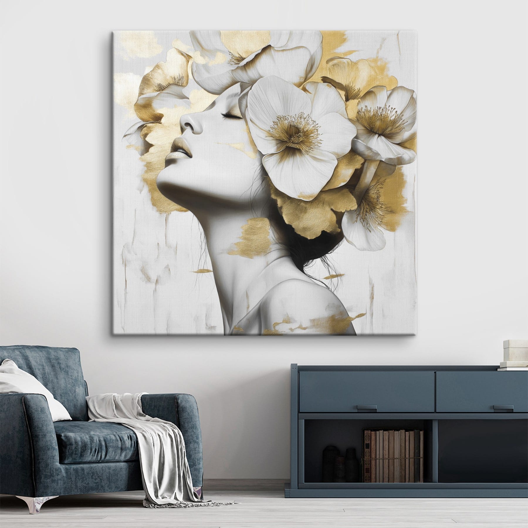 Woman with flowers in her hair Woman with flowers in her hair