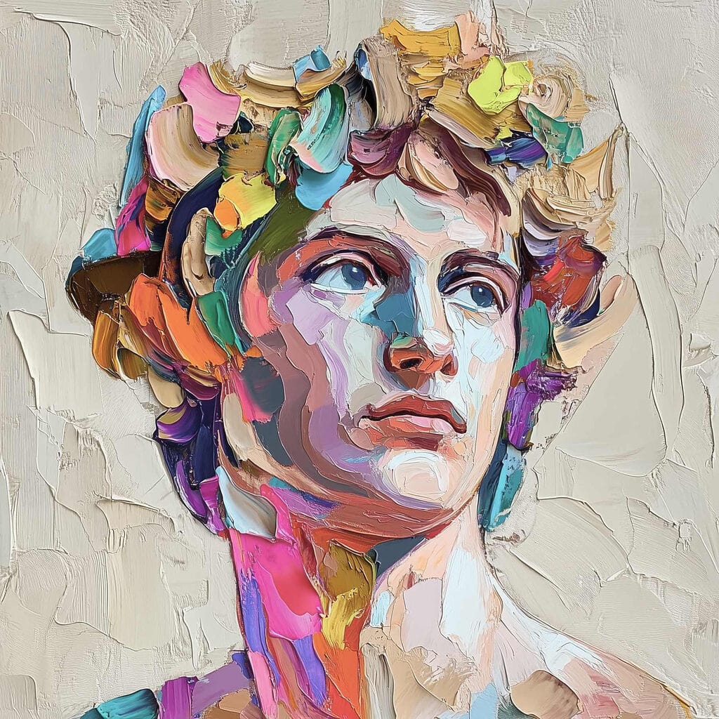 Painting of a man's head Painting of a man's head