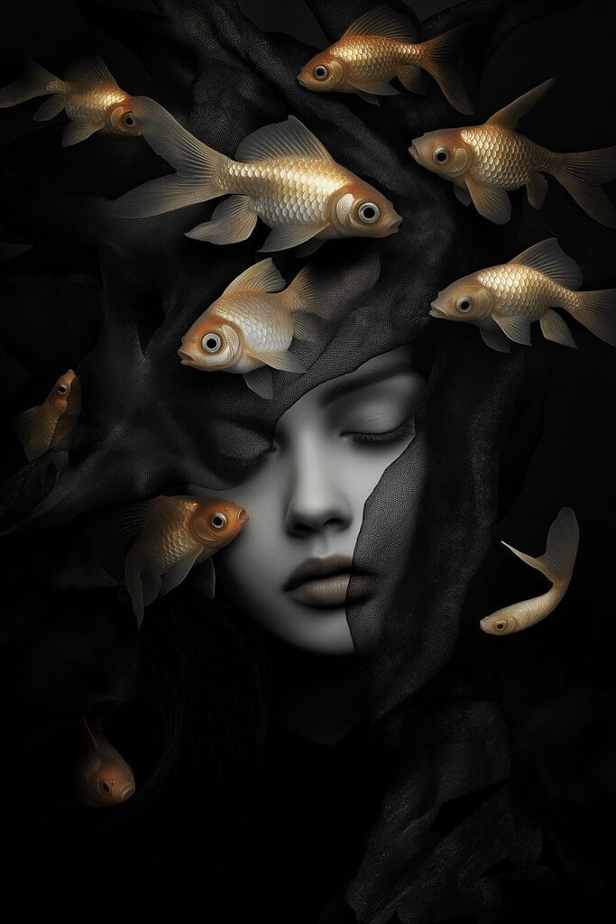 Ethereal harmony with swimming dreams Ethereal harmony with swimming dreams