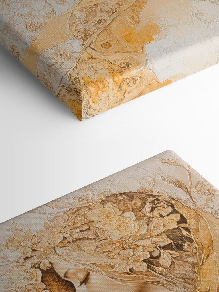 Painting of a woman with flowers in her hair Painting of a woman with flowers in her hair