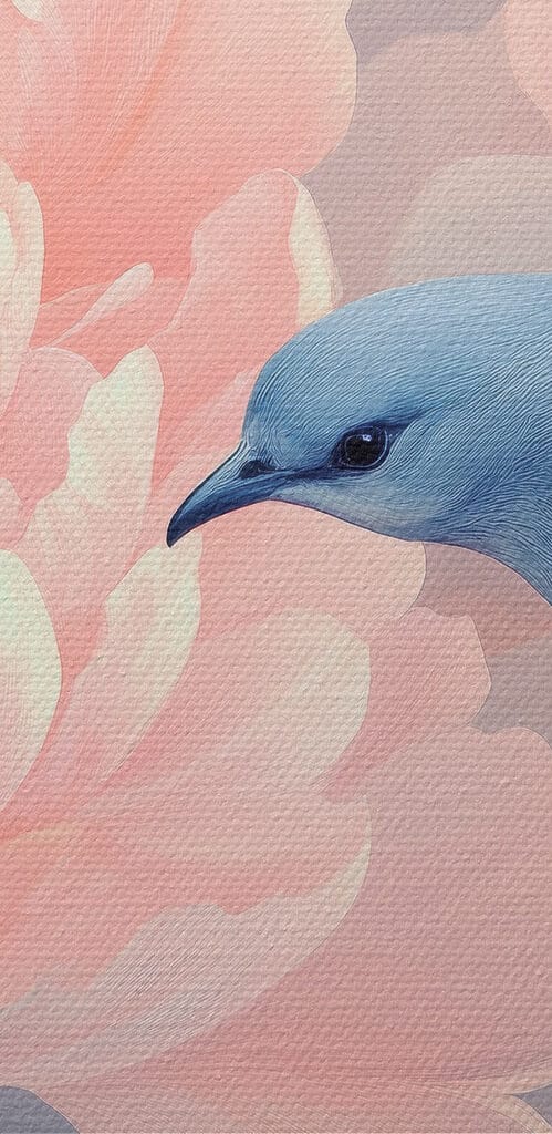 Bird flying next to a flower