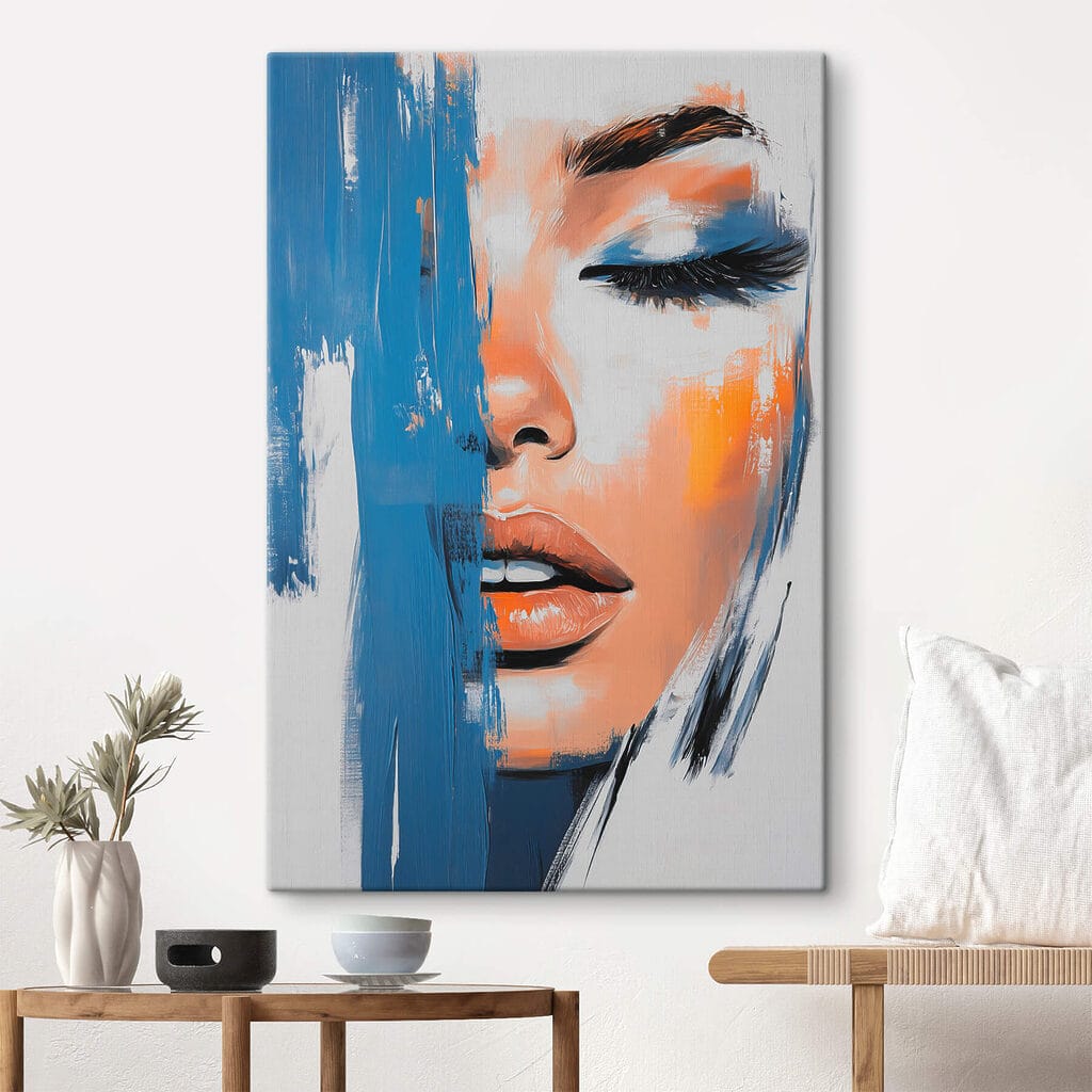 Painting of a woman's face Painting of a woman's face