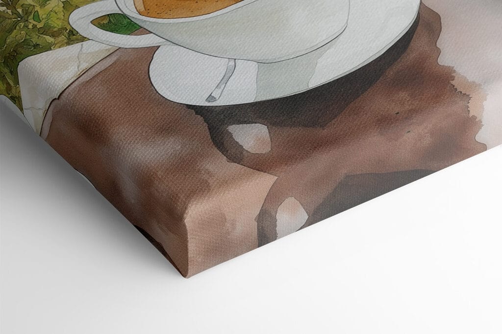 Two cups of coffee with a heart shaped foam on top of a table overlooking a body of water Two cups of coffee with a heart shaped foam on top of a table overlooking a body of water