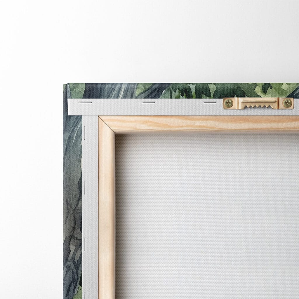 Watercolor painting of food on a picnic blanket by a lake