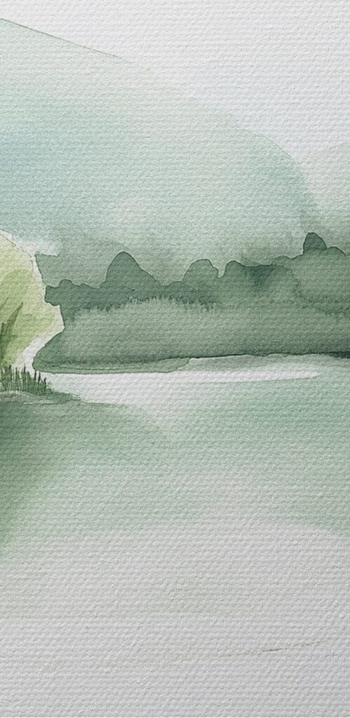 Watercolor painting of a picnic blanket with a basket and food on it Watercolor painting of a picnic blanket with a basket and food on it