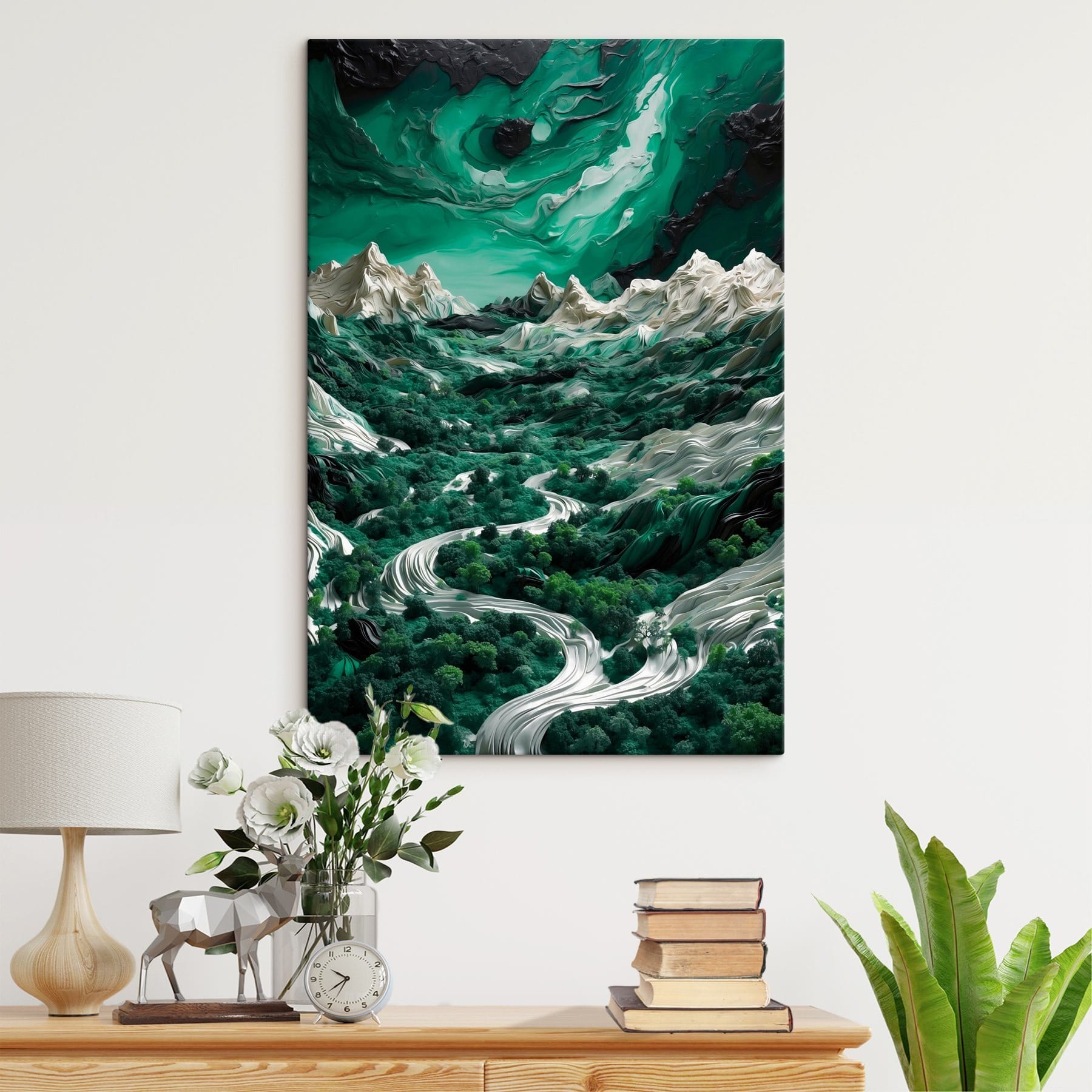 Landscape with trees and mountains Landscape with trees and mountains