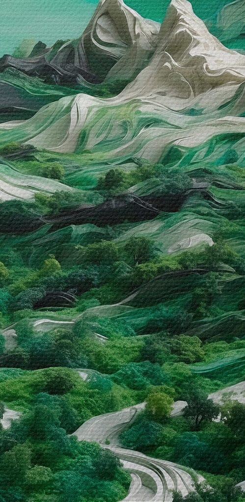 Landscape with trees and mountains Landscape with trees and mountains