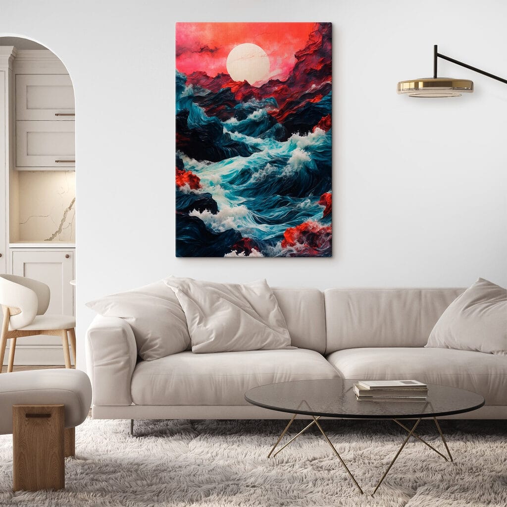 Painting of waves and mountains Painting of waves and mountains