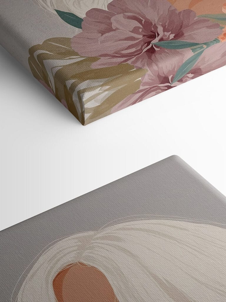 Woman with long white hair and flowers