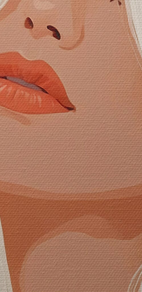 Woman with long white hair and flowers