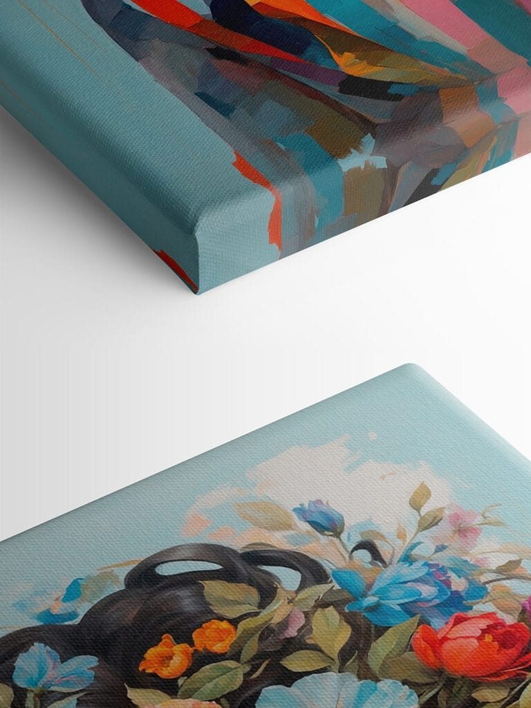 Painting of a woman with flowers on her head