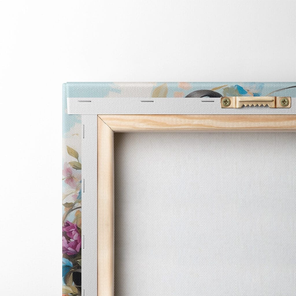 Painting of a woman with flowers on her head